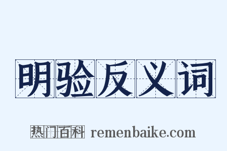 明验反义词是什么意思的图片